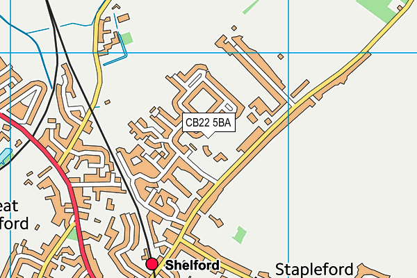 CB22 5BA map - OS VectorMap District (Ordnance Survey)