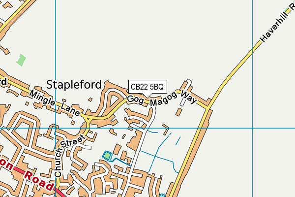 CB22 5BQ map - OS VectorMap District (Ordnance Survey)