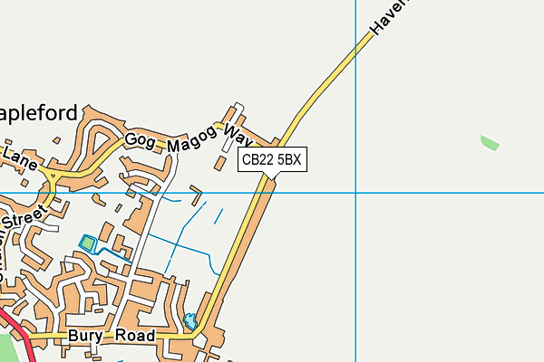 Stapleford Recreation Ground map (CB22 5BX) - OS VectorMap District (Ordnance Survey)