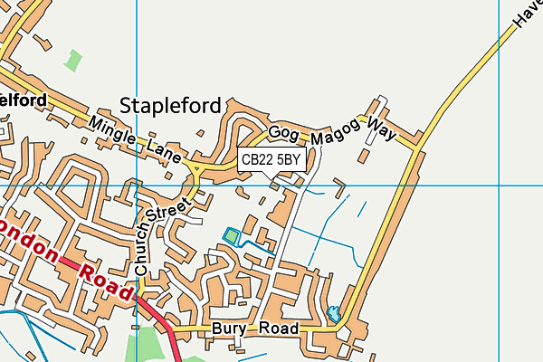 CB22 5BY map - OS VectorMap District (Ordnance Survey)