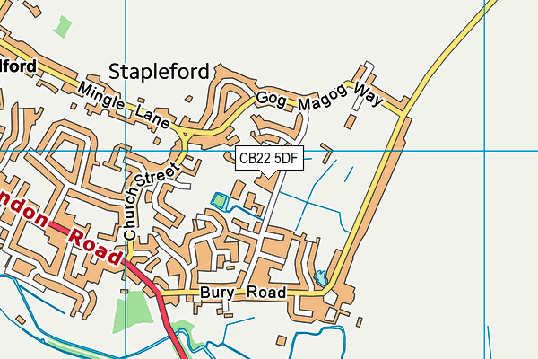 CB22 5DF map - OS VectorMap District (Ordnance Survey)