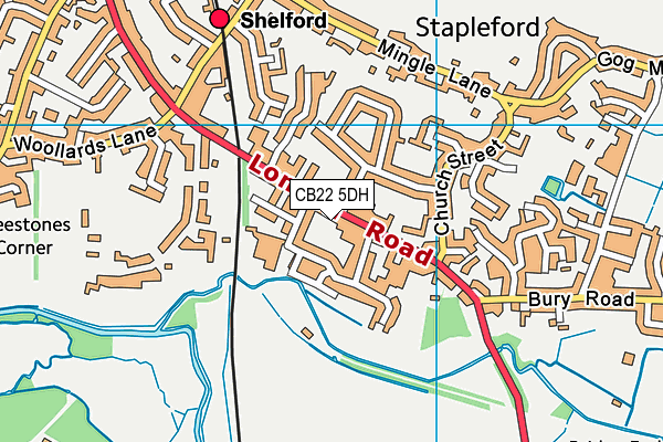 CB22 5DH map - OS VectorMap District (Ordnance Survey)