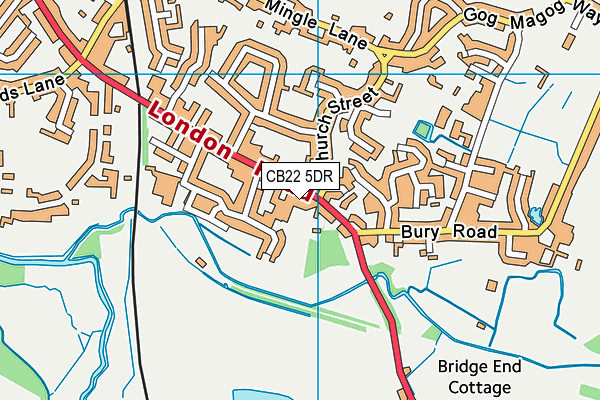 CB22 5DR map - OS VectorMap District (Ordnance Survey)