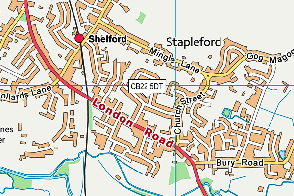 CB22 5DT map - OS VectorMap District (Ordnance Survey)