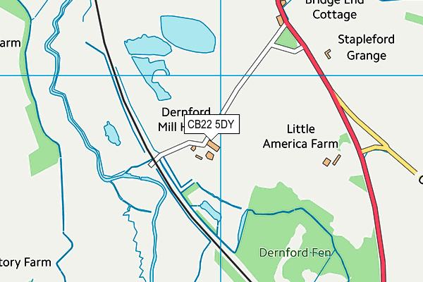 CB22 5DY map - OS VectorMap District (Ordnance Survey)