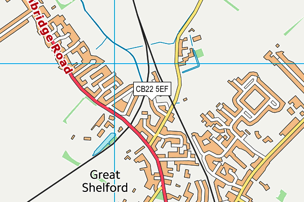 CB22 5EF map - OS VectorMap District (Ordnance Survey)