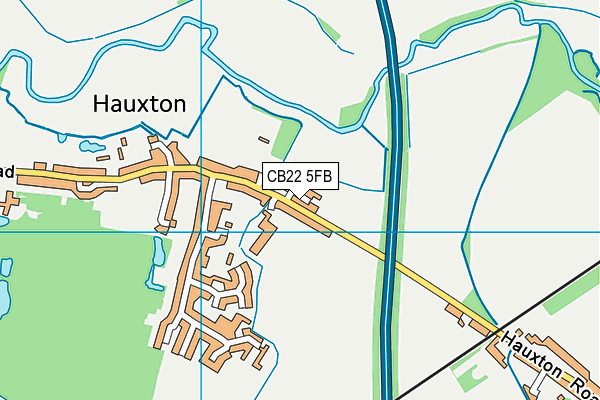 CB22 5FB map - OS VectorMap District (Ordnance Survey)