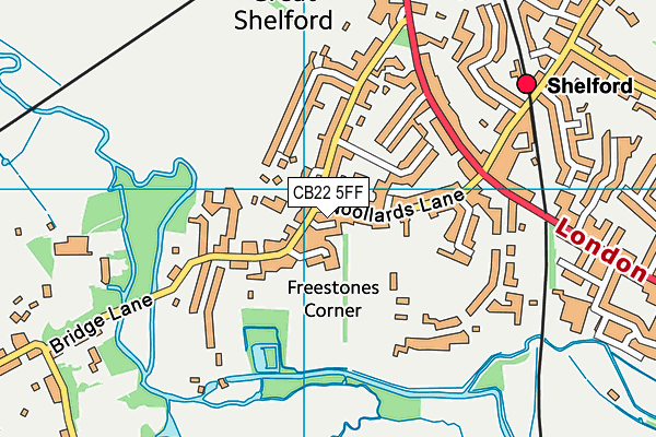 CB22 5FF map - OS VectorMap District (Ordnance Survey)