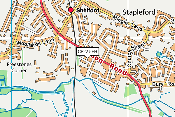 CB22 5FH map - OS VectorMap District (Ordnance Survey)