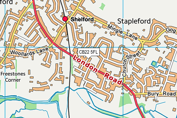 CB22 5FL map - OS VectorMap District (Ordnance Survey)