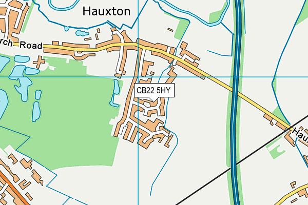 Hauxton Primary School map (CB22 5HY) - OS VectorMap District (Ordnance Survey)