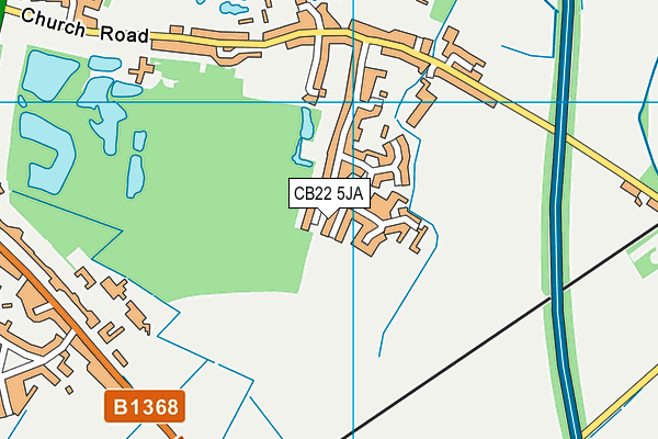 CB22 5JA map - OS VectorMap District (Ordnance Survey)