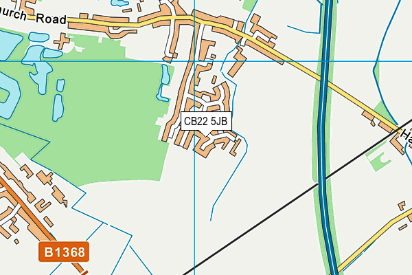 CB22 5JB map - OS VectorMap District (Ordnance Survey)