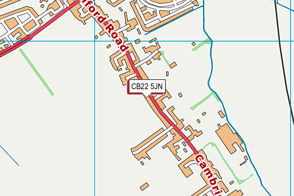 CB22 5JN map - OS VectorMap District (Ordnance Survey)