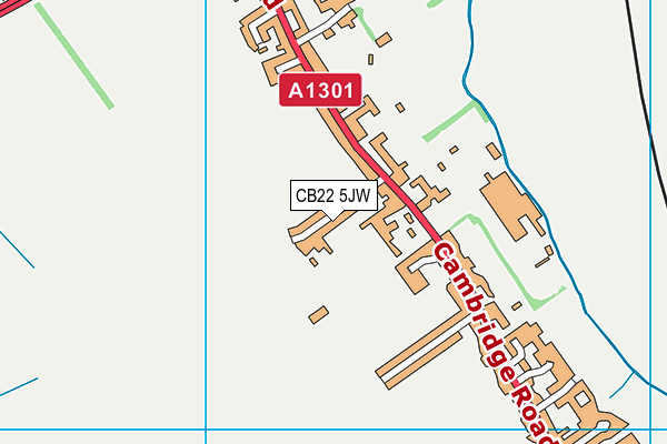 CB22 5JW map - OS VectorMap District (Ordnance Survey)