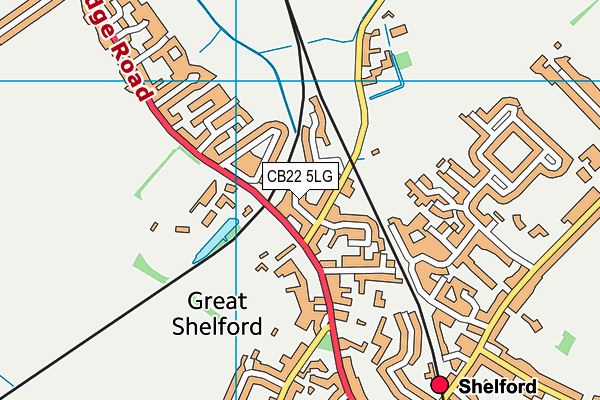 CB22 5LG map - OS VectorMap District (Ordnance Survey)