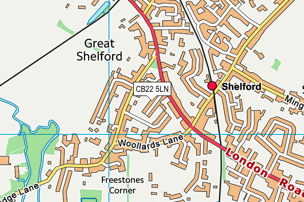 CB22 5LN map - OS VectorMap District (Ordnance Survey)