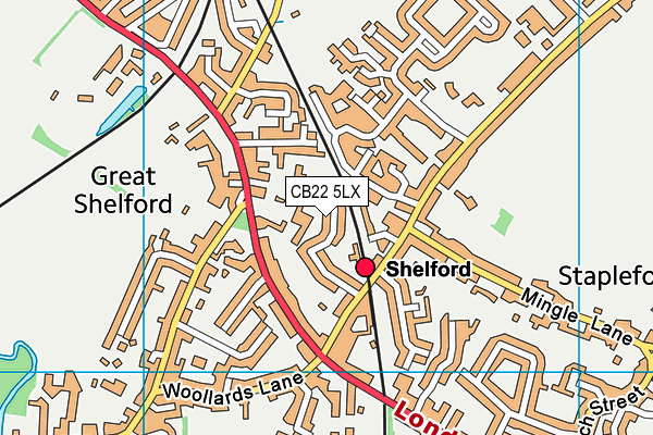 CB22 5LX map - OS VectorMap District (Ordnance Survey)