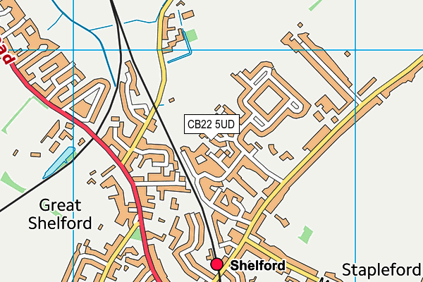 CB22 5UD map - OS VectorMap District (Ordnance Survey)