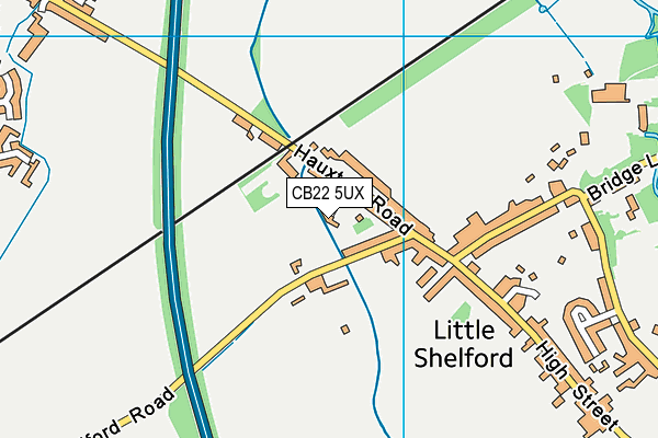 CB22 5UX map - OS VectorMap District (Ordnance Survey)