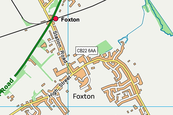 CB22 6AA map - OS VectorMap District (Ordnance Survey)