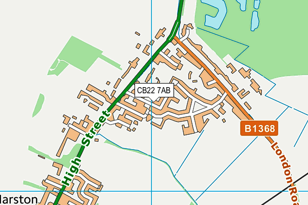 CB22 7AB map - OS VectorMap District (Ordnance Survey)