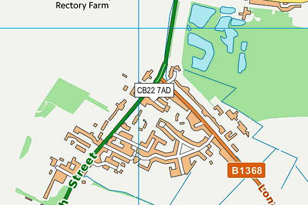 CB22 7AD map - OS VectorMap District (Ordnance Survey)