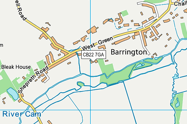 CB22 7GA map - OS VectorMap District (Ordnance Survey)