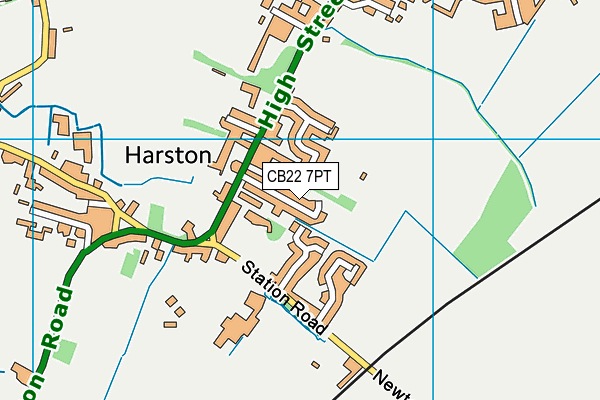 Harston Recreation Ground map (CB22 7PT) - OS VectorMap District (Ordnance Survey)