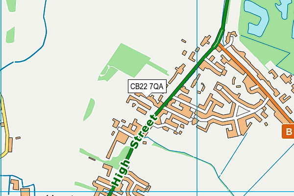 CB22 7QA map - OS VectorMap District (Ordnance Survey)