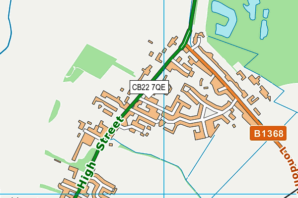 CB22 7QE map - OS VectorMap District (Ordnance Survey)