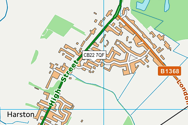 CB22 7QF map - OS VectorMap District (Ordnance Survey)