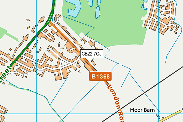 CB22 7QJ map - OS VectorMap District (Ordnance Survey)
