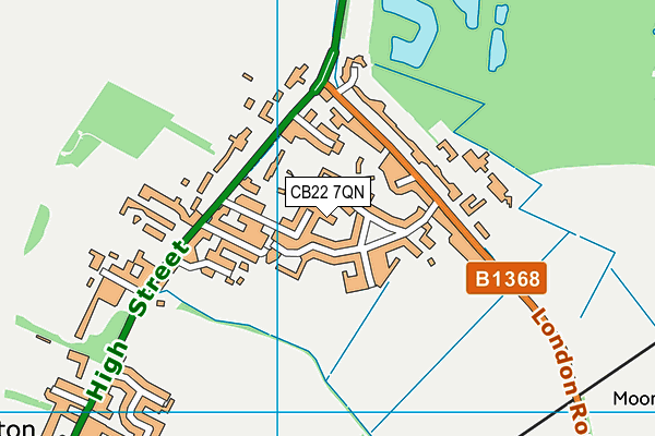 CB22 7QN map - OS VectorMap District (Ordnance Survey)