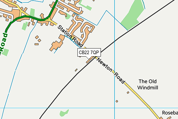 CB22 7QP map - OS VectorMap District (Ordnance Survey)