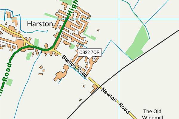 CB22 7QR map - OS VectorMap District (Ordnance Survey)