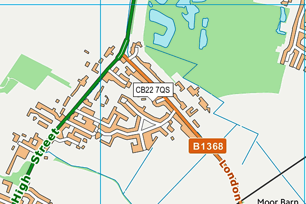 CB22 7QS map - OS VectorMap District (Ordnance Survey)