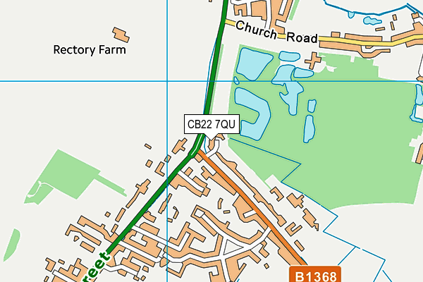 CB22 7QU map - OS VectorMap District (Ordnance Survey)