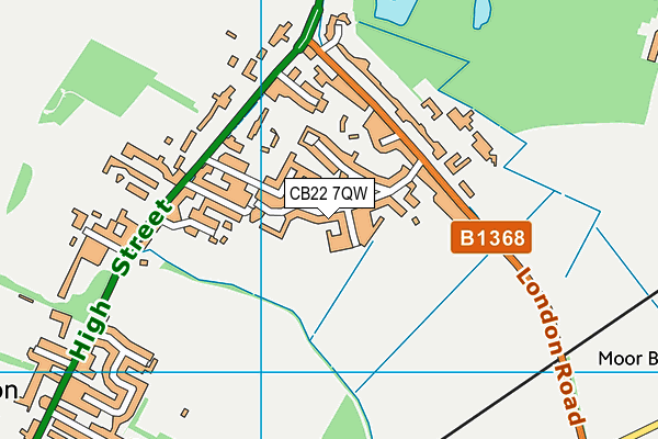 CB22 7QW map - OS VectorMap District (Ordnance Survey)