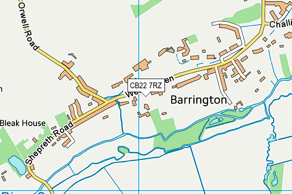 CB22 7RZ map - OS VectorMap District (Ordnance Survey)