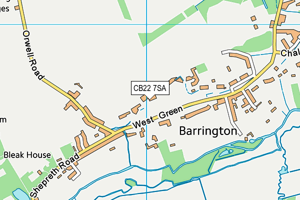 Barrington Green map (CB22 7SA) - OS VectorMap District (Ordnance Survey)