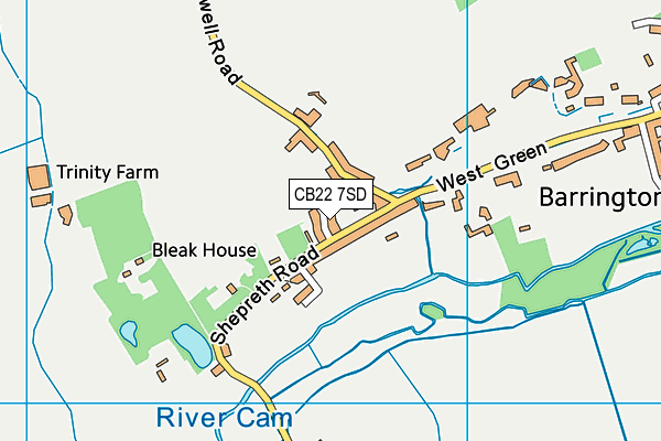 CB22 7SD map - OS VectorMap District (Ordnance Survey)