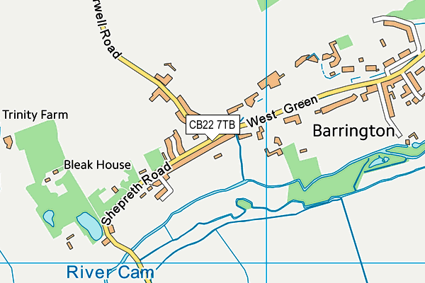 CB22 7TB map - OS VectorMap District (Ordnance Survey)