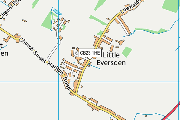 CB23 1HE map - OS VectorMap District (Ordnance Survey)