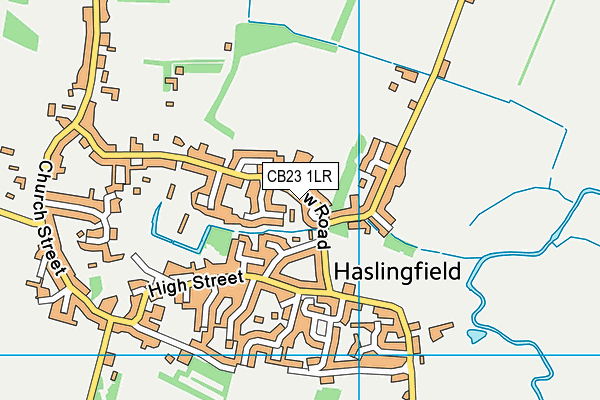 Haslingfield Recreation Ground map (CB23 1LR) - OS VectorMap District (Ordnance Survey)