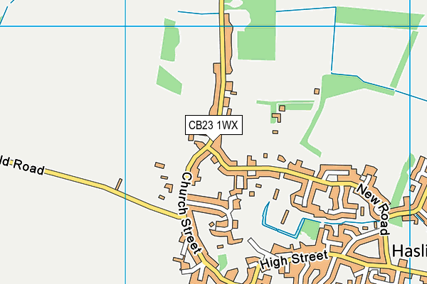 CB23 1WX map - OS VectorMap District (Ordnance Survey)