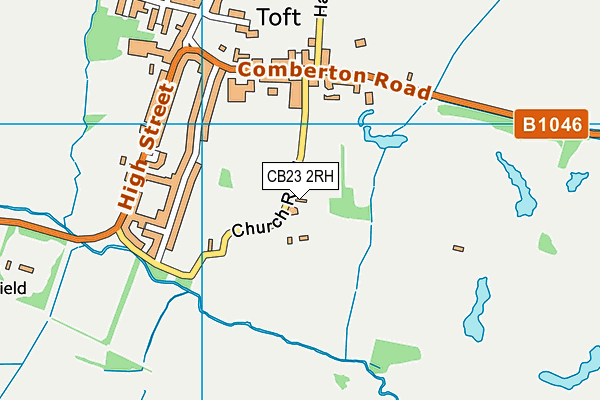 CB23 2RH map - OS VectorMap District (Ordnance Survey)