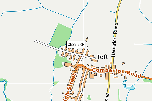 CB23 2RP map - OS VectorMap District (Ordnance Survey)