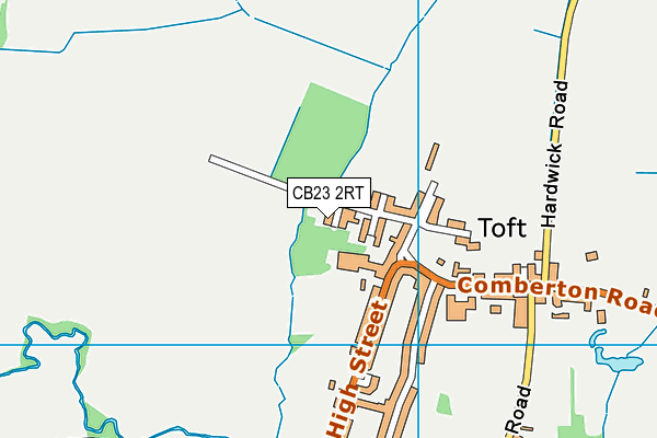 CB23 2RT map - OS VectorMap District (Ordnance Survey)