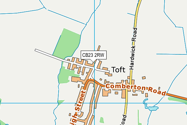 CB23 2RW map - OS VectorMap District (Ordnance Survey)